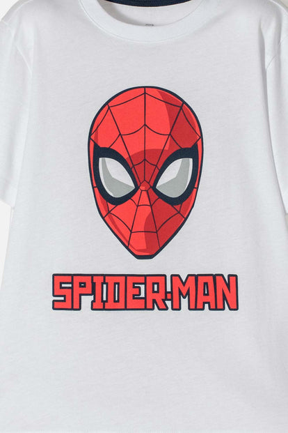 CAMISETA DE SPIDERMAN MANGA CORTA BLANCA PARA NIÑO