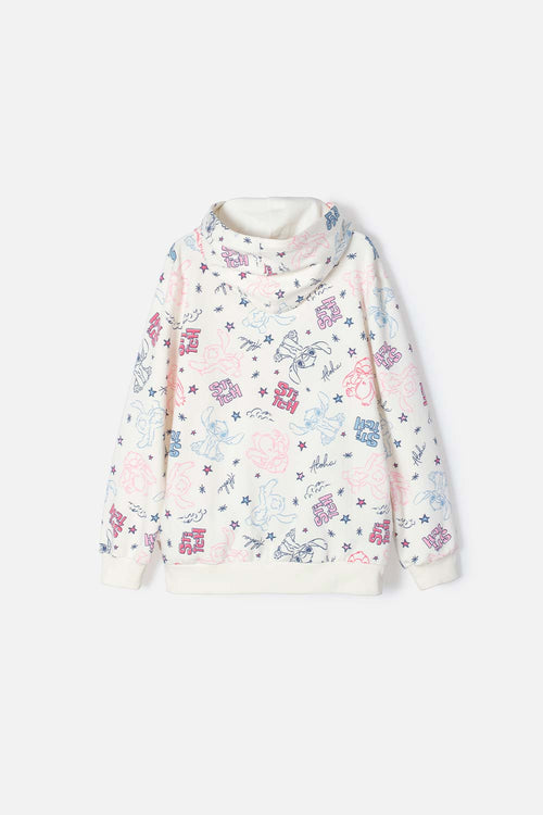 Card slide image -  CHAQUETA DE STITCH MARFIL CON CAPUCHA PARA NIÑA