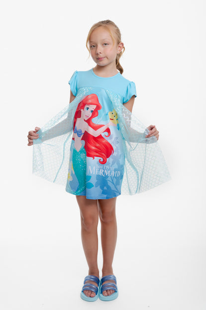 PIJAMA DE LA SIRENITA CON TULL AZUL PARA NIÑA