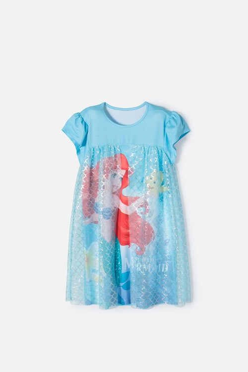 Card slide image -  PIJAMA DE LA SIRENITA CON TULL AZUL PARA NIÑA