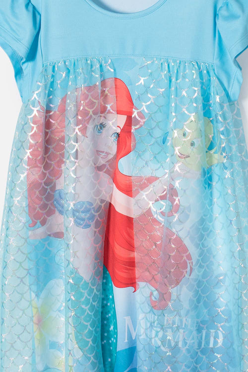Card slide image -  PIJAMA DE LA SIRENITA CON TULL AZUL PARA NIÑA