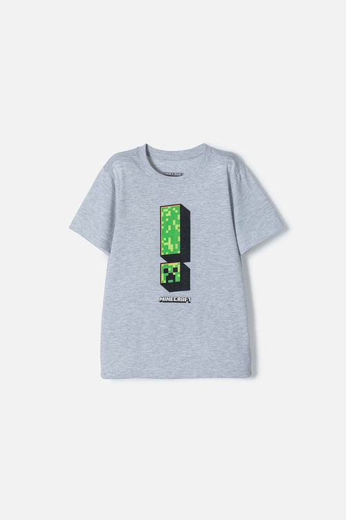 Card slide image -  CAMISETA DE MINECRAFT MANGA CORTA GRIS PARA NIÑO