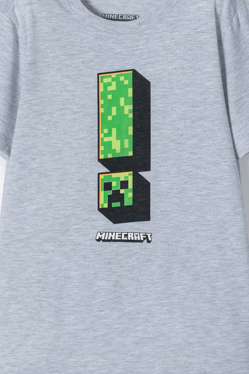 Card slide image -  CAMISETA DE MINECRAFT MANGA CORTA GRIS PARA NIÑO