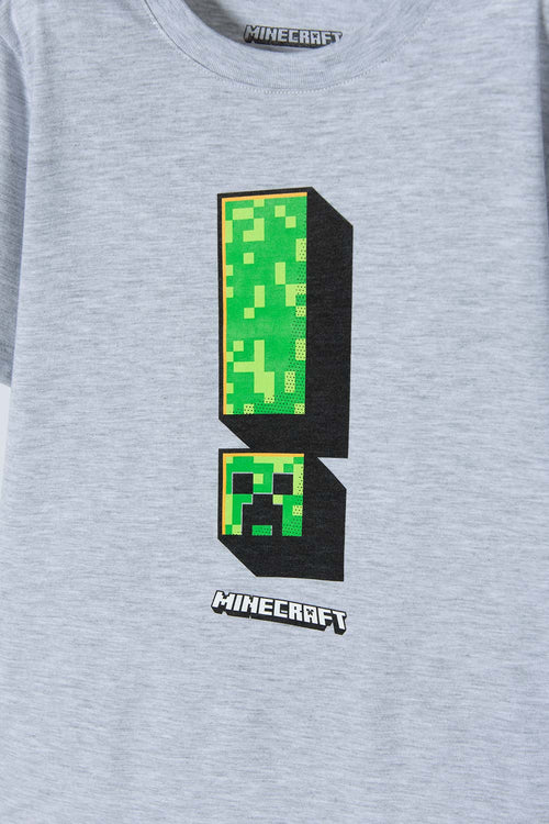 Card slide image -  CAMISETA DE MINECRAFT MANGA CORTA GRIS PARA NIÑO