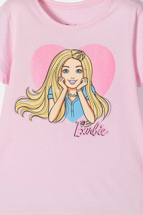 Card slide image -  CAMISETA DE BARBIE MANGA CORTA ROSADA PARA NIÑA