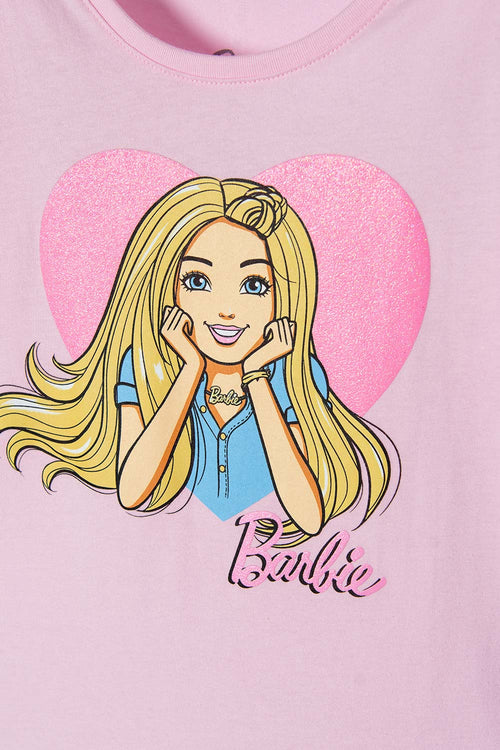 Card slide image -  CAMISETA DE BARBIE MANGA CORTA ROSADA PARA NIÑA