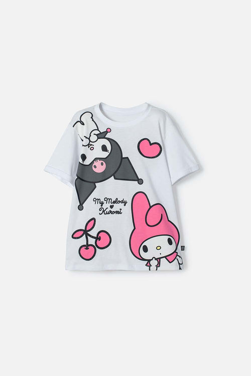 Card slide image -  CAMISETA MY MELODY & KUROMI BLANCO PARA NIÑA