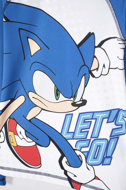 Card slide image -  CONJUNTO DE BAÑO SONIC MANGA LARGA AZUL Y BLANCO PARA NIÑO