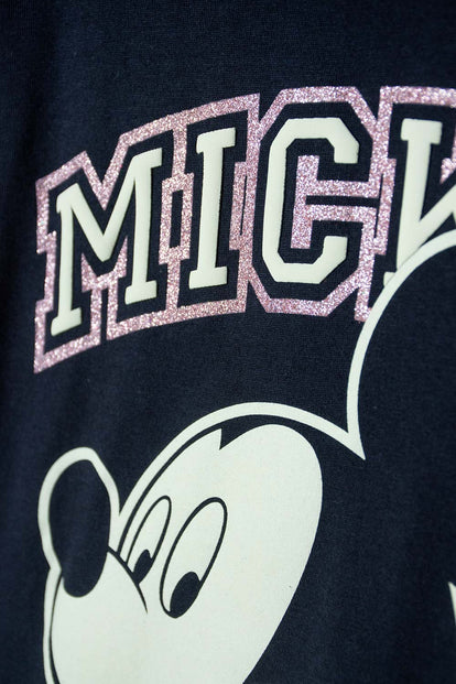 BUZO DE MINNIE MOUSE AZUL ESTAMPADO EN FRENTE PARA NIÑA
