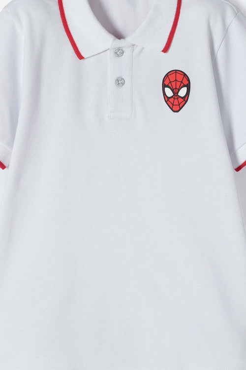 Card slide image -  POLO DE SPIDERMAN BLANCA CON BOTONES PARA NIÑO