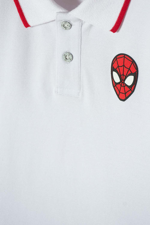 Card slide image -  POLO DE SPIDERMAN BLANCA CON BOTONES PARA NIÑO