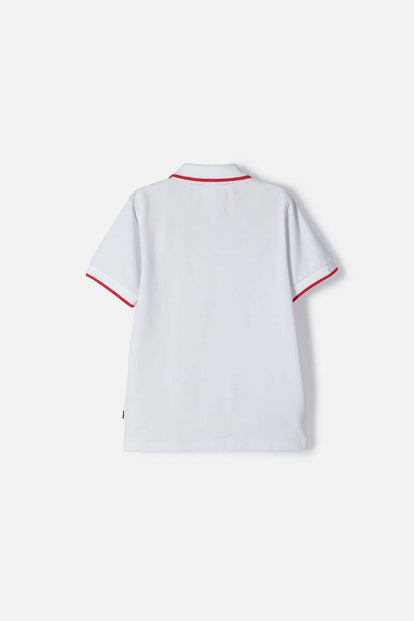 POLO DE SPIDERMAN BLANCA CON BOTONES PARA NIÑO