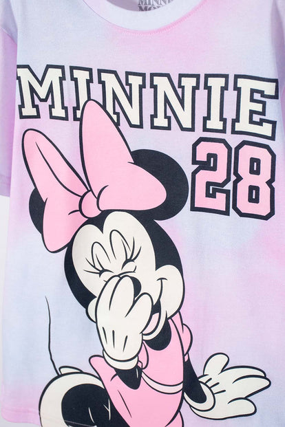  CAMISETA DE MINNIE MOUSE MULTICOLOR ESTAMPADA EN FRENTE PARA NIÑA