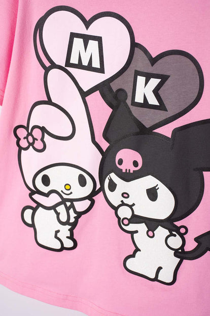  CONJUNTO DE MY MELODY & KUROMI ROSADO PARA NIÑA