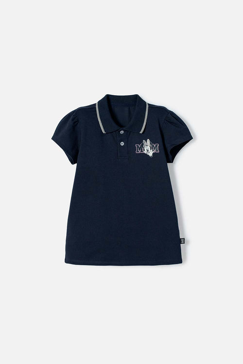 Card slide image -  CAMISETA DE MINNIE MOUSE AZUL TIPO POLO PARA NIÑA