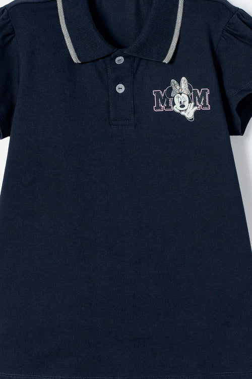 Card slide image -  CAMISETA DE MINNIE MOUSE AZUL TIPO POLO PARA NIÑA