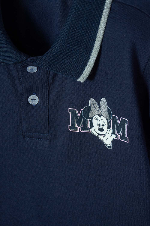 Card slide image -  CAMISETA DE MINNIE MOUSE AZUL TIPO POLO PARA NIÑA