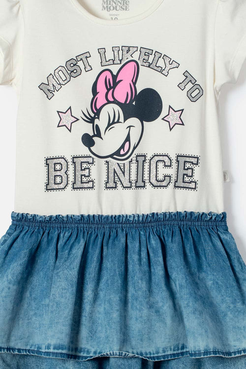 Card slide image -  VESTIDO DE MINNIE MOUSE MARFIL DE FALDA CON BOLEROS PARA NIÑA