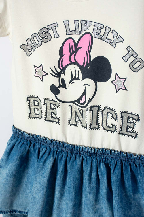 Card slide image -  VESTIDO DE MINNIE MOUSE MARFIL DE FALDA CON BOLEROS PARA NIÑA