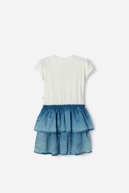 VESTIDO DE MINNIE MOUSE MARFIL DE FALDA CON BOLEROS PARA NIÑA