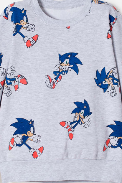 CONJUNTO DE SONIC CON PANTALÓN GRIS PARA NIÑO 