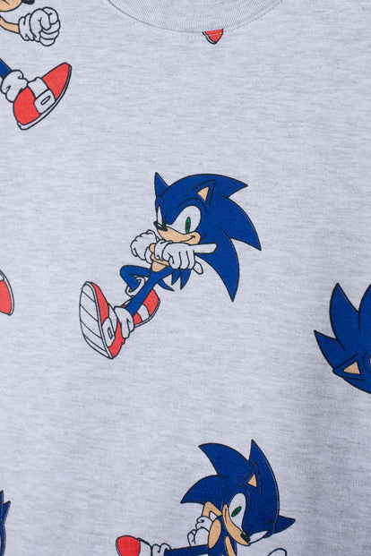 CONJUNTO DE SONIC CON PANTALÓN GRIS PARA NIÑO 