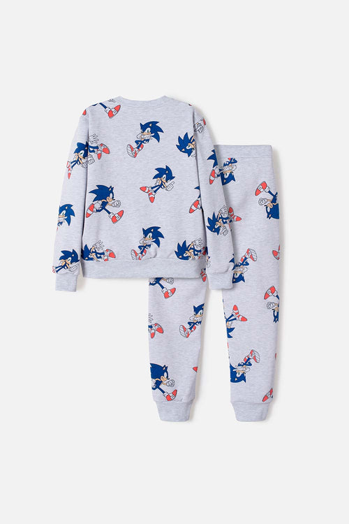 CONJUNTO DE SONIC CON PANTALÓN GRIS PARA NIÑO 
