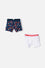 PACK X2 BÓXER AZUL, BLANCO Y ROJO ESTAMPADOS PARA NIÑO