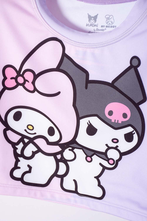 Card slide image -  CONJUNTO DE BAÑO DE MY MELODY & KUROMI ROSADO Y LAVANDA PARA NIÑA