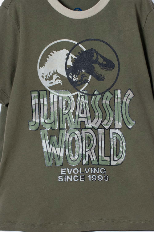 Card slide image -  PIJAMA DE JURASSIC WORLD VERDE DE CAMISETA MANGA CORTA PARA NIÑO