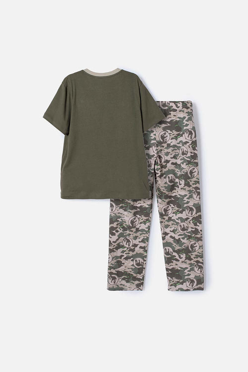 Card slide image -  PIJAMA DE JURASSIC WORLD VERDE DE CAMISETA MANGA CORTA PARA NIÑO