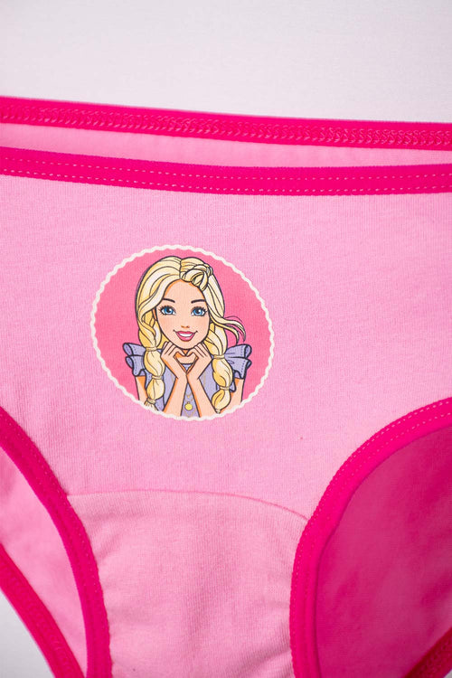 Card slide image -  PACK X2 PANTIES  DE BARBIE ROSADO ESTAMPADO PARA NIÑA