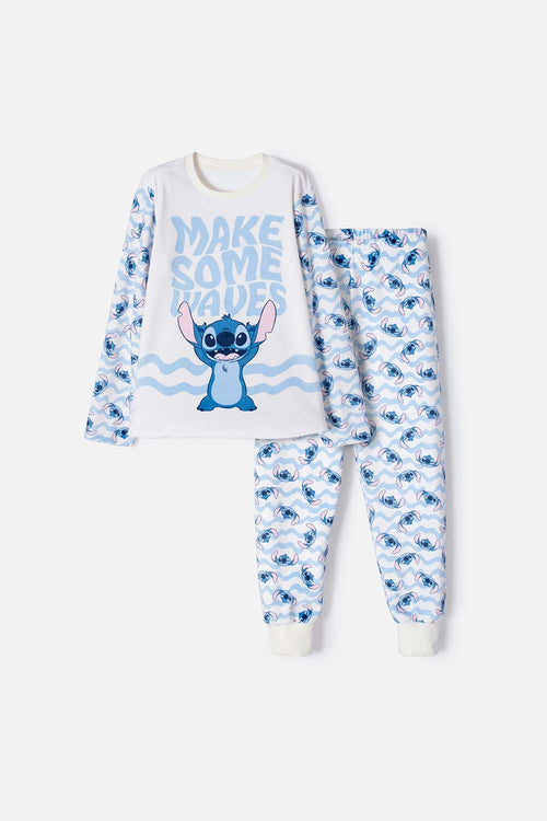Card slide image -  PIJAMA DE STITCH CON PANTALÓN MARFIL PARA NIÑA