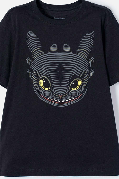 Card slide image -  CAMISETA CÓMO ENTRENAR A TU DRAGÓN NEGRA MANGA CORTA PARA NIÑO