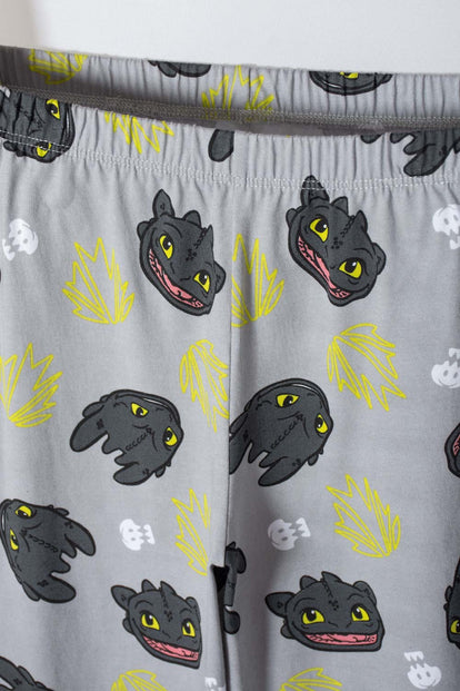 PIJAMA DE CÓMO ENTRENAR A TU DRAGÓN GRIS Y NEGRO PARA NIÑO