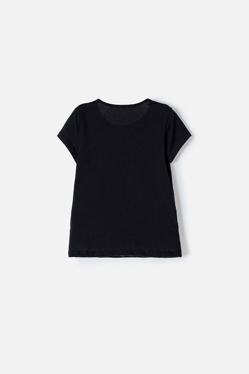 Card slide image -  CAMISETA DE KUROMI MANGA CORTA NEGRO PARA NIÑA