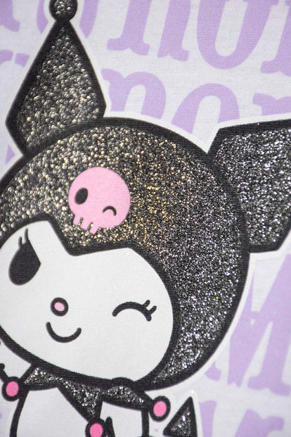 CAMISETA DE KUROMI MANGA CORTA BLANCO PARA NIÑA