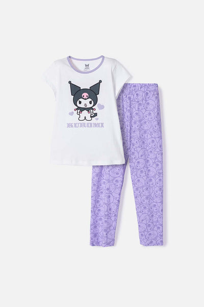 PIJAMA DE KUROMI CON PANTALÓN LARGO MULTICOLOR PARA NIÑA