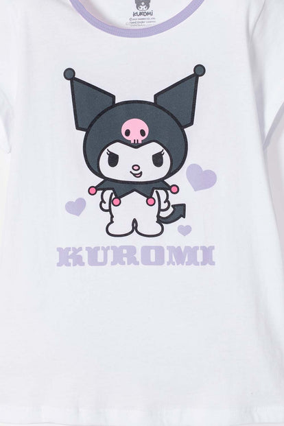 PIJAMA DE KUROMI CON PANTALÓN LARGO MULTICOLOR PARA NIÑA