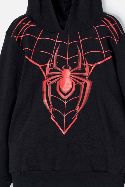 BUZO DE SPIDERMAN CON CAPUCHA NEGRO PARA NIÑO