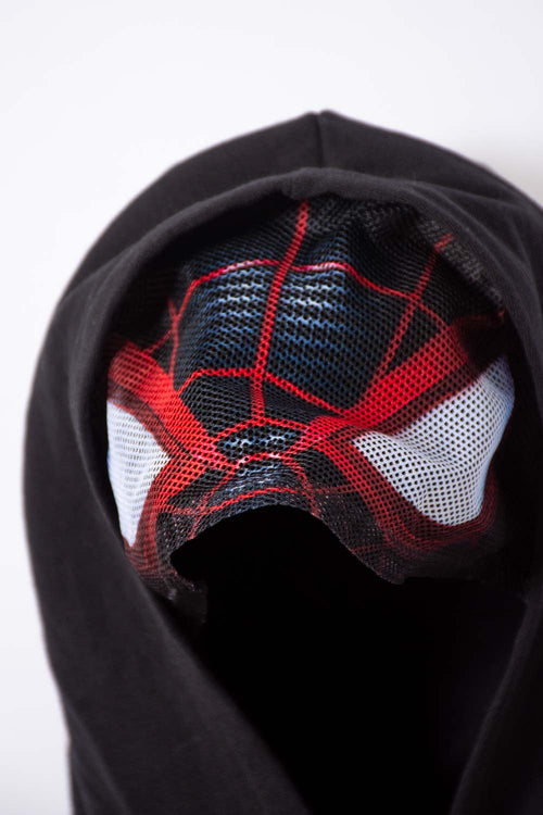 BUZO DE SPIDERMAN CON CAPUCHA NEGRO PARA NIÑO
