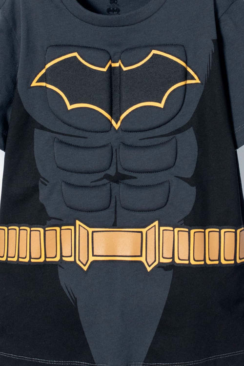 CAMISETA DE BATMAN CON CAPA GRIS Y NEGRO PARA NIÑO