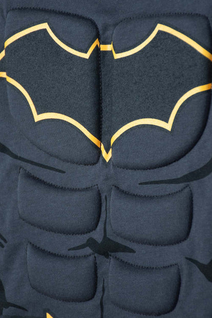 CAMISETA DE BATMAN CON CAPA GRIS Y NEGRO PARA NIÑO
