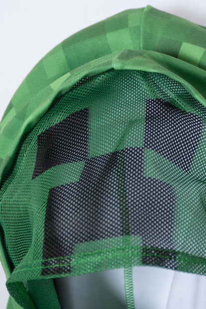 CAMISETA DE MINECRAFT CON CAPUCHA VERDE PARA NIÑO