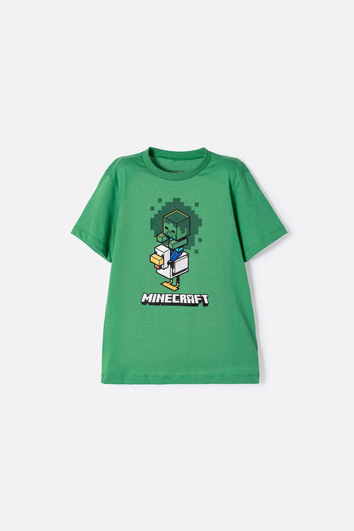 Card slide image -  CAMISETA DE MINECRAFT MANGA CORTA VERDE PARA NIÑO