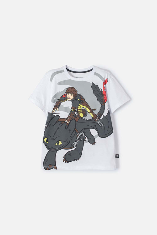 Card slide image -  CAMISETA CÓMO ENTRENAR A TU DRAGÓN BLANCA MANGA CORTA PARA NIÑO