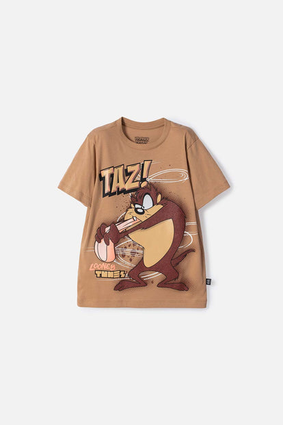  CAMISETA LOONEY TUNES MANGA CORTA CARAMELO PARA NIÑO