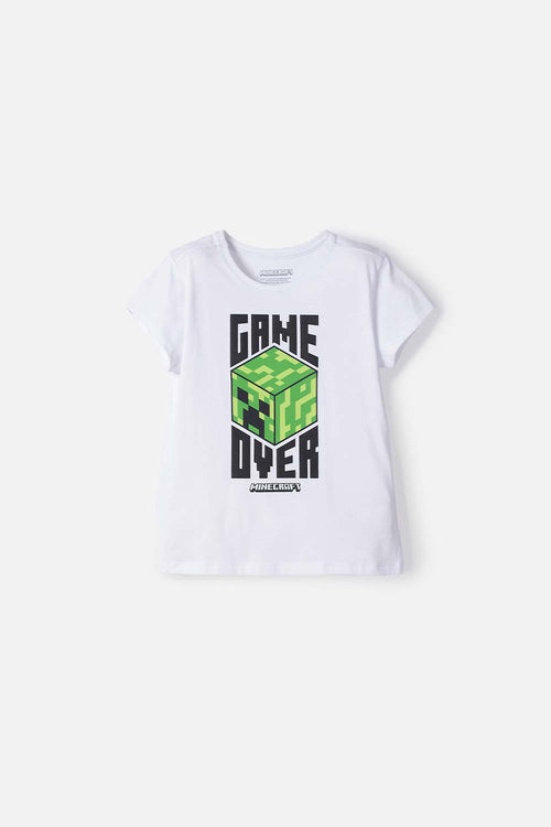 Card slide image -  CAMISETA DE MINECRAFT MANGA CORTA BLANCO PARA NIÑA