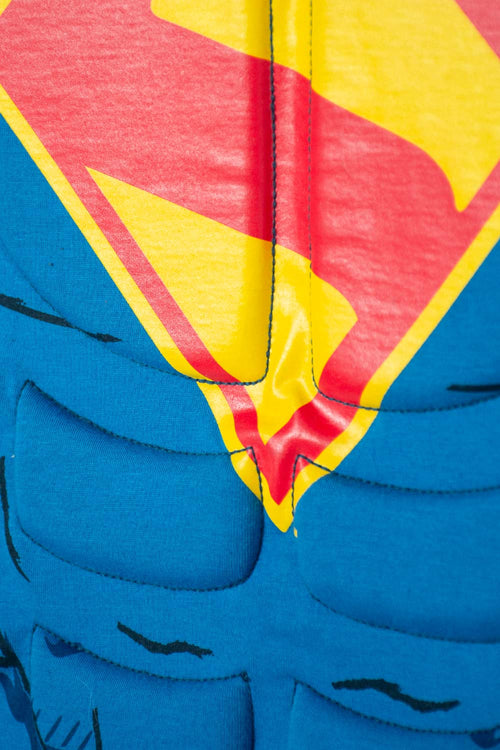 CAMISETA DE SUPERMAN CON CAPA AZUL Y ROJO PARA NIÑO