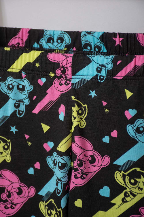 Card slide image -  PIJAMA DE LAS CHICAS SUPERPODEROSAS BLANCA Y NEGRA DE PANTALÓN LARGO PARA NIÑA